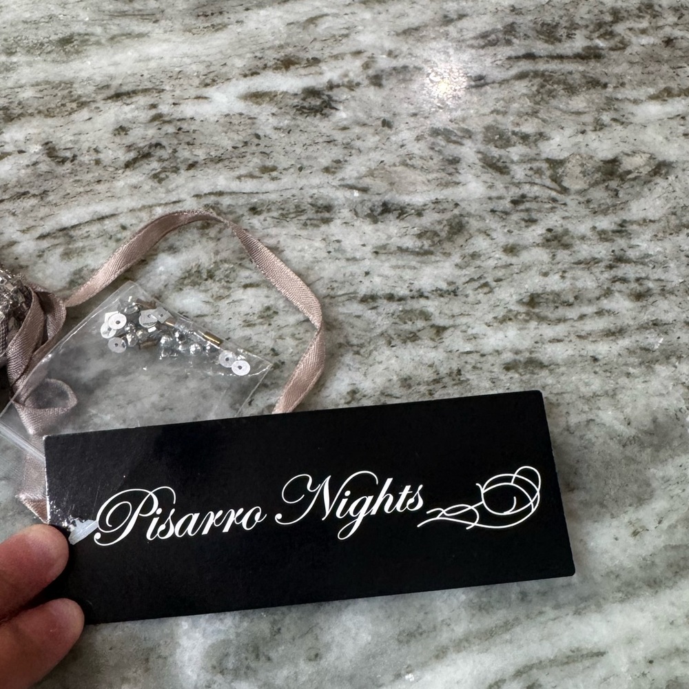 NWT Pisarro Nights Sparkling Mini Dress in Silver - Picture 4 of 6